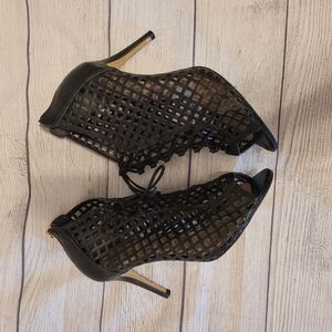 Nine West Black Peep-Toe Heels